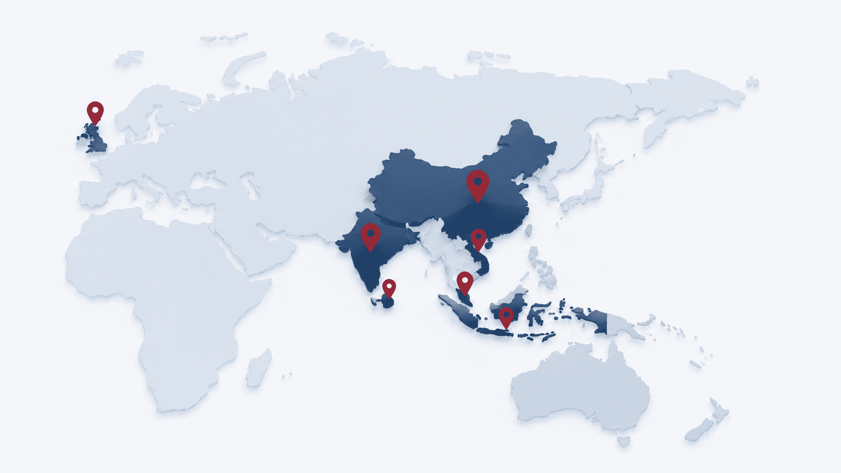 Asia-Pacific international reach map